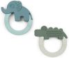 Done by Deer Baby Accessoires Teether 2 Pack Deer Friends Groen online kopen