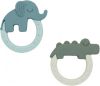 Done by Deer Baby Accessoires Teether 2 Pack Deer Friends Groen online kopen