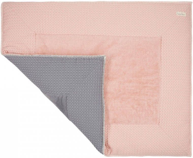 Koeka Amsterdam reversible boxkleed shadow pink/steel grey -  Babykidsplaza.nl