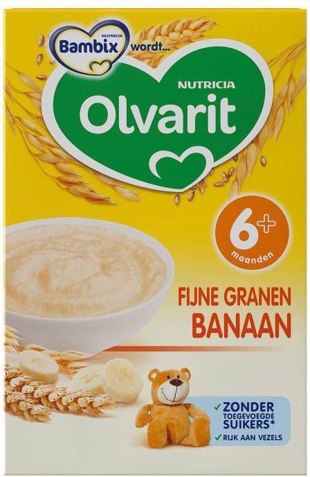 Olvarit 6m+ Fijne Granen Ontbijtpap Banaan - Babykidsplaza.nl